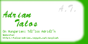 adrian talos business card